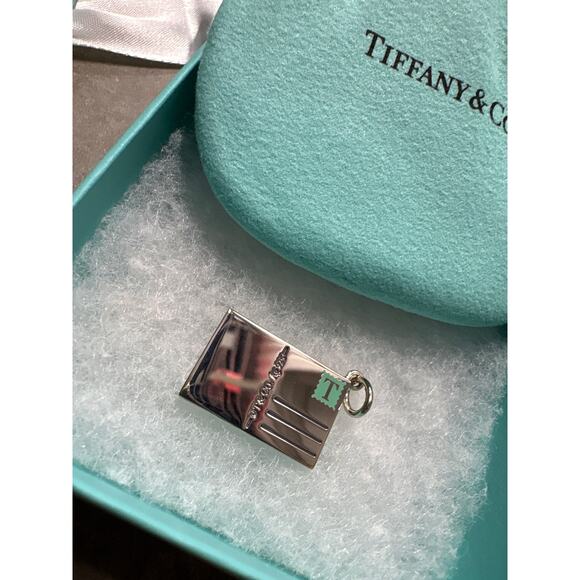 Tiffany & Co. 925 Silver Blue Enamel Kyote Postcard Charm! Rare retired … - Picture 9 of 9